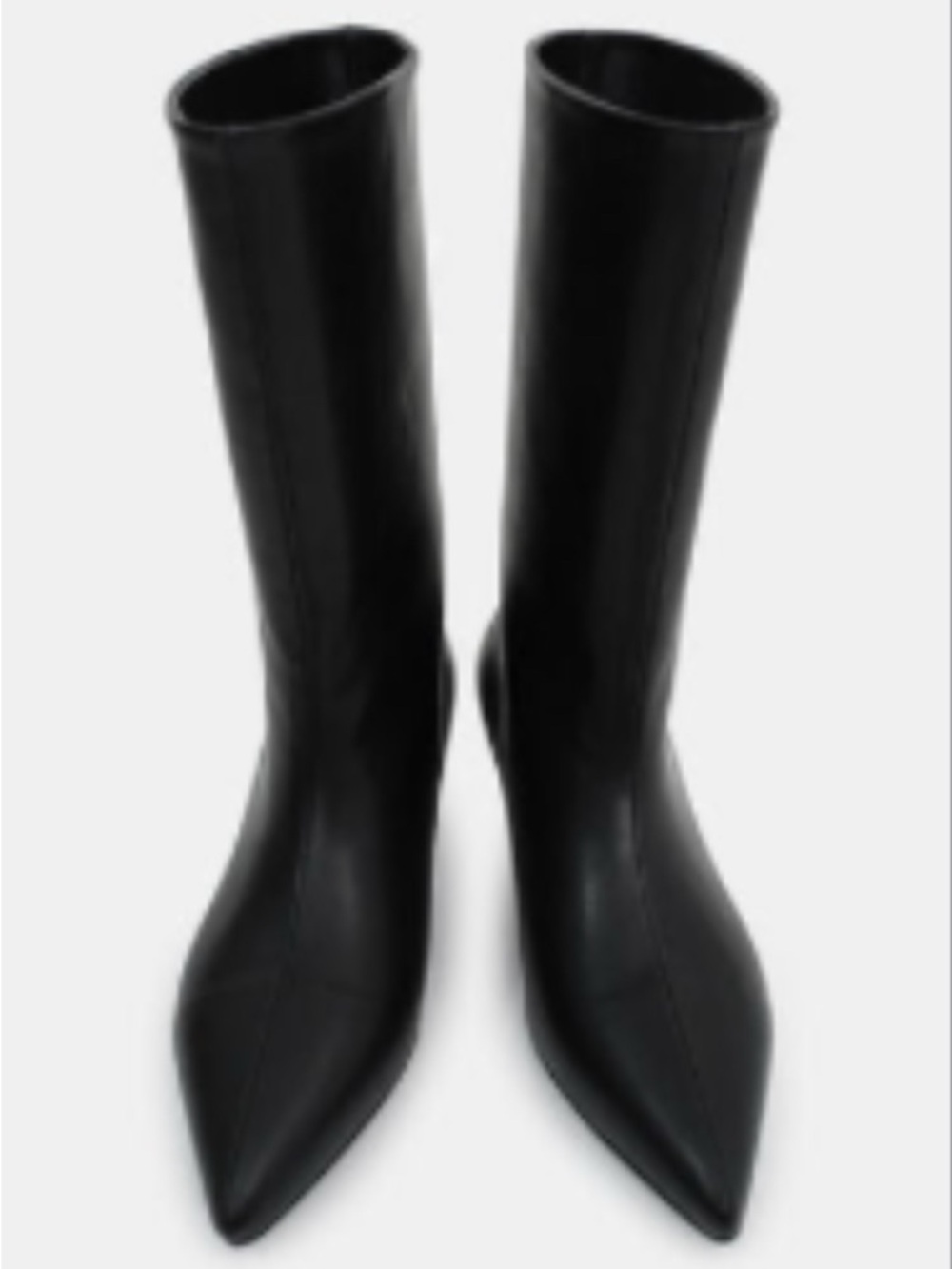Source Unknown Mid-Calf Kitten Heel Boots